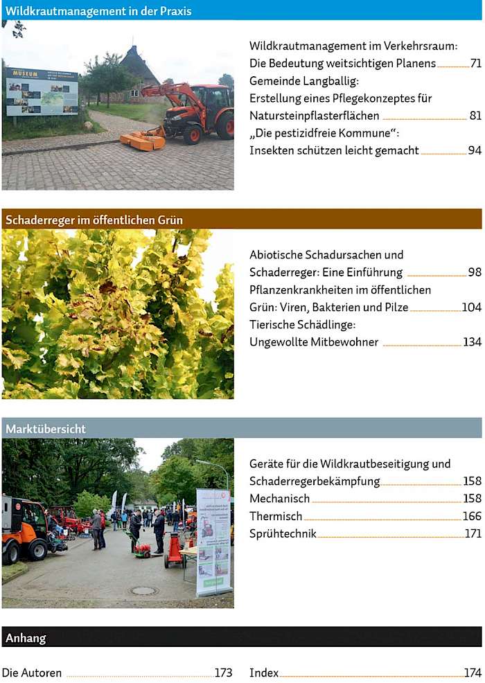 Inhaltsverzeichnis des neuen KommunalHandbuchs Wildkraut, Seite 2