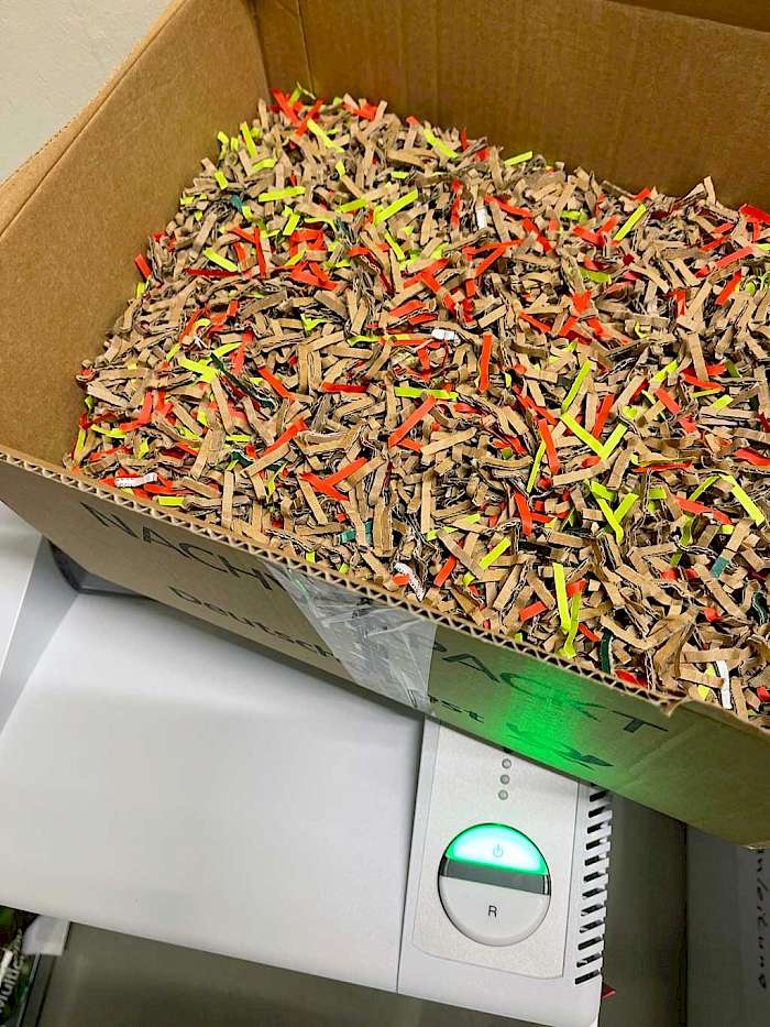 Pappe zu Füllmaterial, selbst gemacht