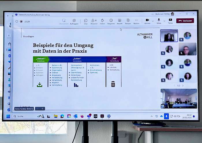 Foto der Online-Datenschutzschulung im Beckmann Verlag
